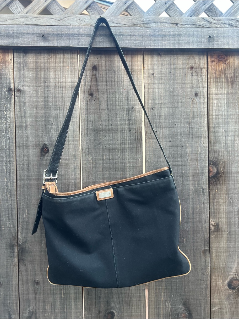 Coach Black Shoulder Bag with Tan Trim - Women's Everyday Tote